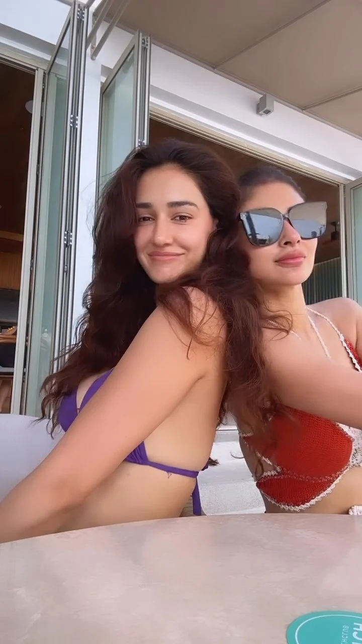 disha patani purple bikini cleavage busty indian