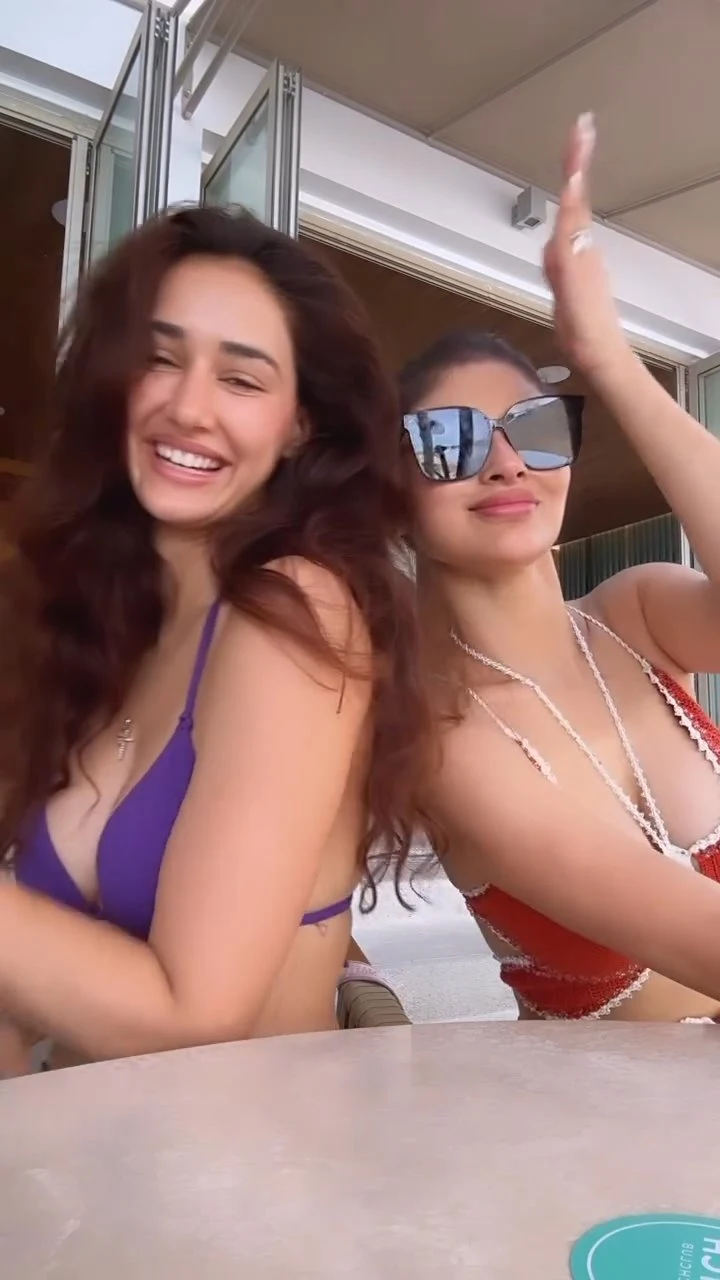 disha patani purple bikini cleavage busty indian