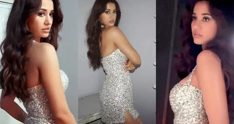 disha patani short shimmery dress