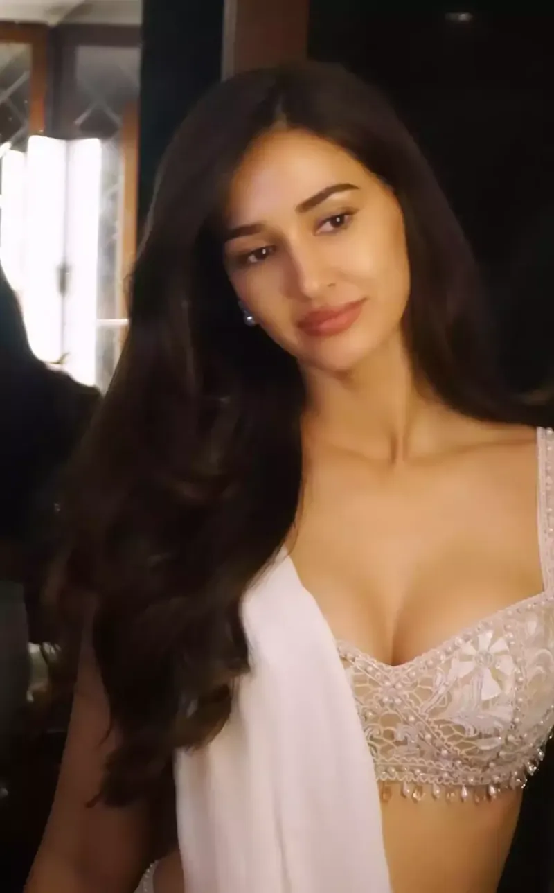 disha patani white saree bralette cleavage yodha actress