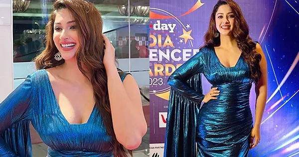 Esshanya Maheshwari slayed flaunting her curves in this plunging neckline blue dress – see now.