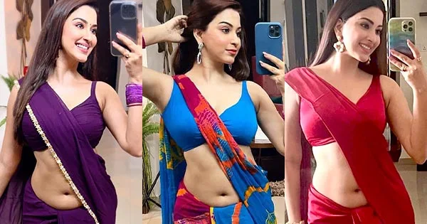 35 hot selfie pics of Esshanya Maheshwari in navel baring sarees and lehangas – see now.