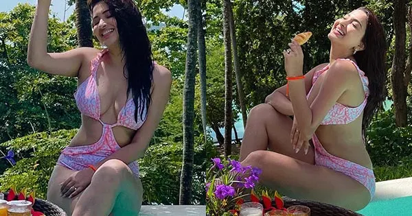 Esshanya Maheshwari looks sizzling hot in this swimsuit enjoying some pool time – see now.