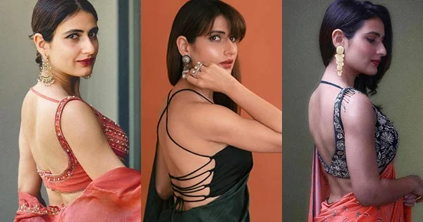 Fatima Sana Shaikh flaunting her sexy back in backless sarees – hot photos.