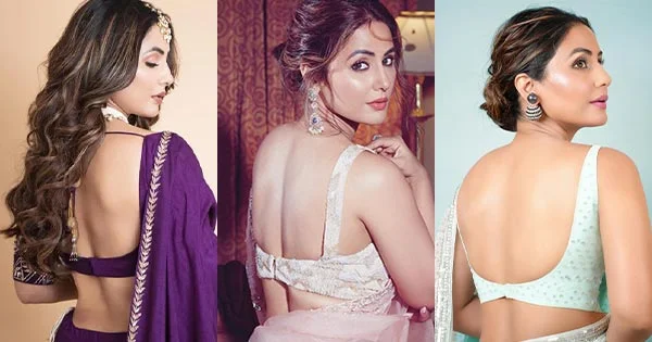 11 hot photos of Hina Khan in backless sarees flaunting her sexy back – see now.