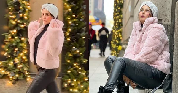 Hina Khan in tight fit leather pants shows her style – see photos and videos.