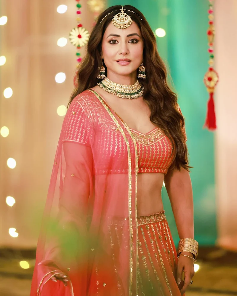 hina khan navel lehanga hot tv actress