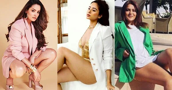 10 Indian TV actresses flaunting their sexy legs and style in blazer outfits.