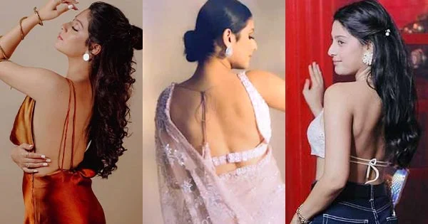 Isha Malviya photos in backless sarees, dresses and stylish outfits.