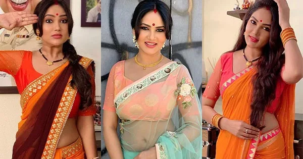 25 Beautiful hot photos of Kamna Pathak in saree – actress from Happu Ki Ultan Paltan.