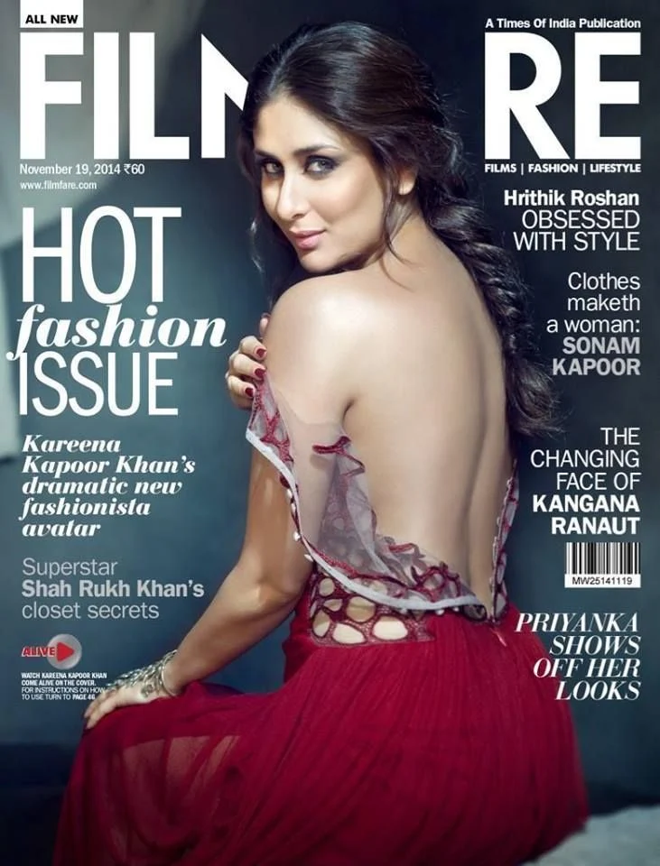 Kareena Kapoor sexy back magazine cover photoshoot