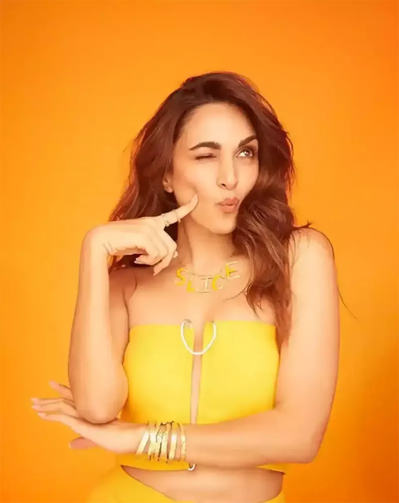 kiara advani yellow off shoulder top