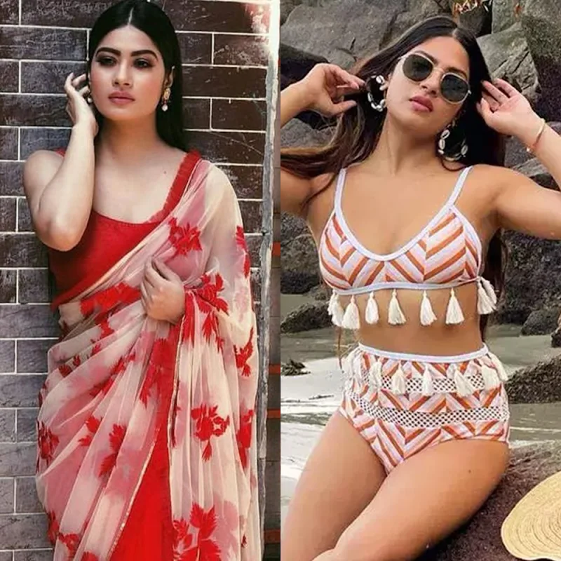 Krishna Mukherjee – saree vs bikini – 121.