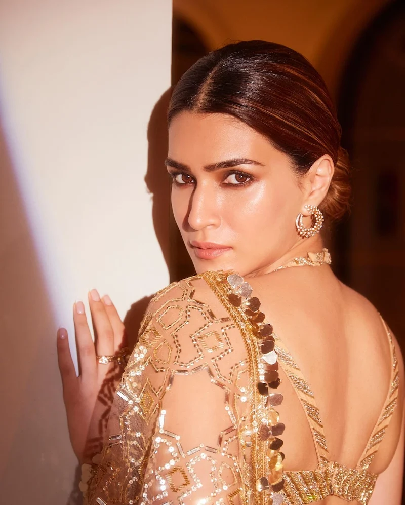 Kriti Sanon backless saree sexy back bollywood actress