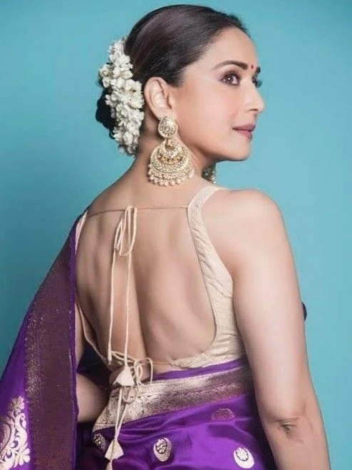 Madhuri Dixit backless saree 90s bollywood actress