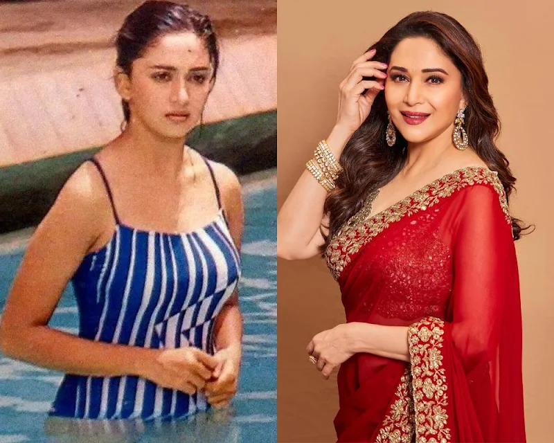 Madhuri Dixit – then vs now – celebrity transformation – 32.