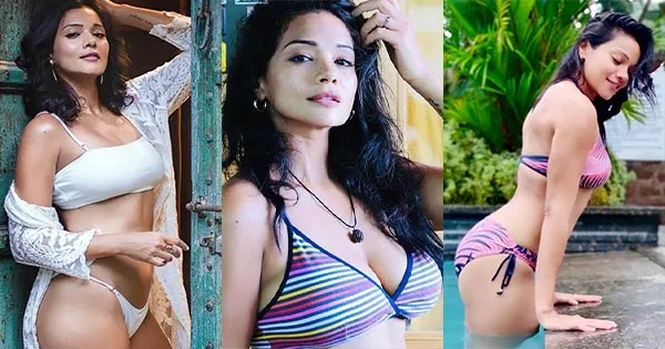 25 hot photos of Megha Gupta in bikini and saree flaunting ample cleavage and sexy legs.