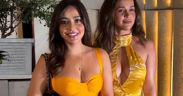 Neha and Aisha Sharma in these cleavage baring dresses sets social media on fire – see pics and video.