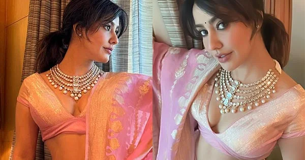 Neha Sharma in deep neckline blouse with lehanga looked breathtaking – see now.