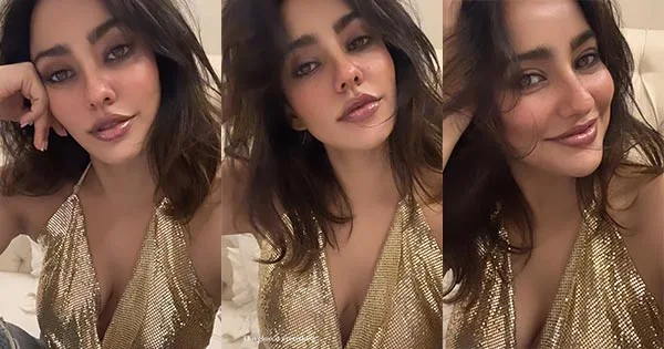 Neha Sharma in cleavage baring golden skimpy top turns the heat up – see now.