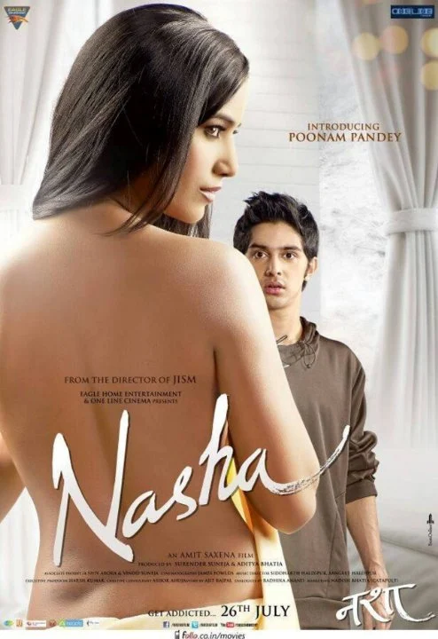 poonam pandey backless nasha bold controversial bollywood movie poster