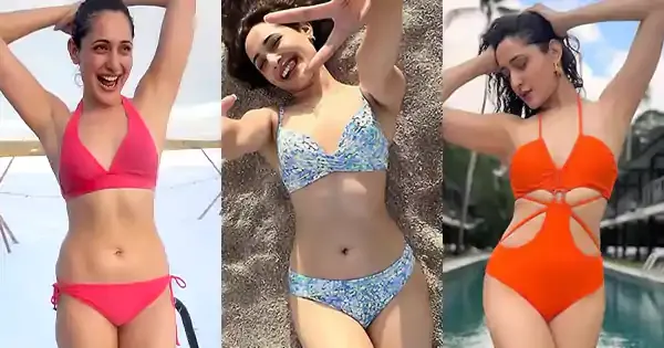 7 hot pics of Pragya Jaiswal in bikini flaunting her fine sexy body.