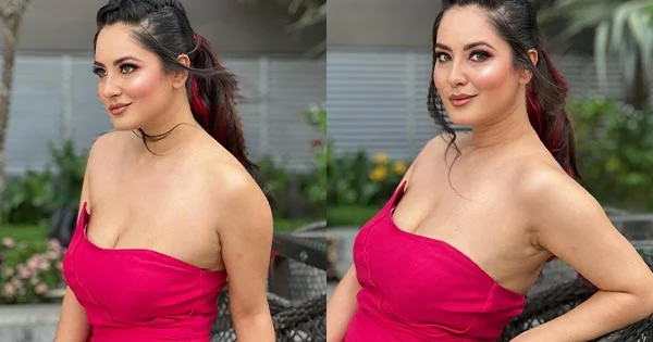 Puja Banerjee in cleavage baring pink off shoulder dress wows fans – see photos.