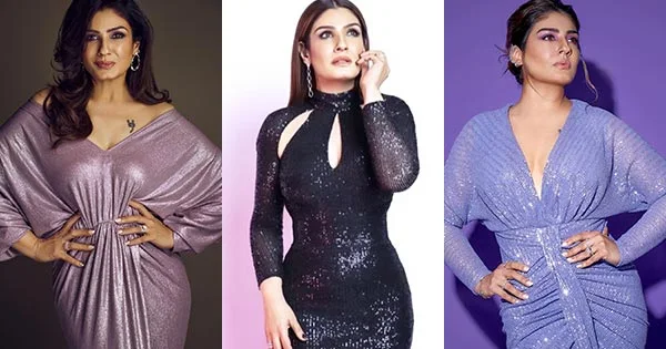 raveena tandon stylish dress hot bollywood actress