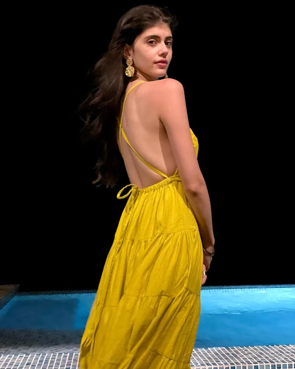 sanjana sanghi backless dress hot actress