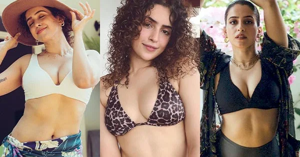 sanya malhotra bikini cleavage sexy body jawan actress