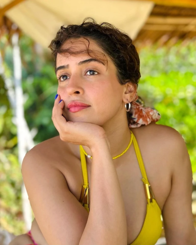 sanya malhotra yellow bikini