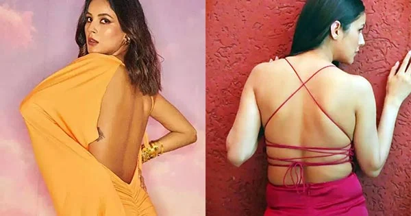 Shehnaaz Gill hottest pics in backless dresses and sarees.