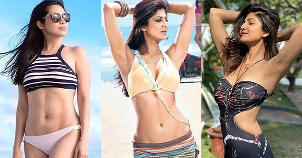 15 hot bikini photos of Shilpa Shetty flaunting her fine sexy body.