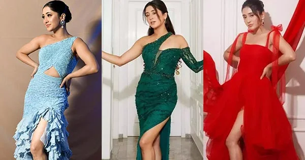 shivangi joshi high slit dress sexy legs