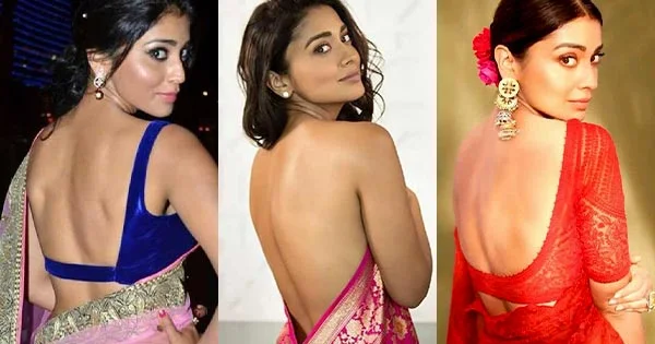 shriya saran sexy back saree backless blouse