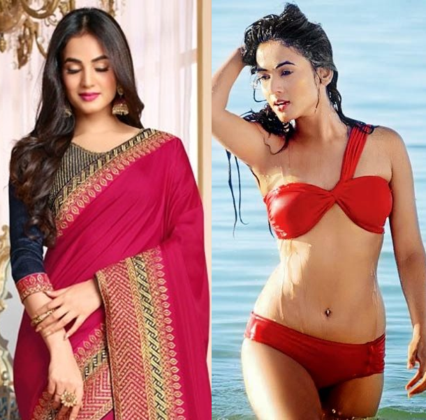 sonal chauhan saree vs bikini hot actress