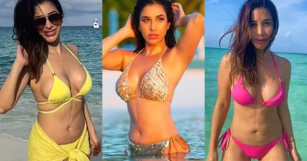 sophie choudry string bikini sexy body cleavage