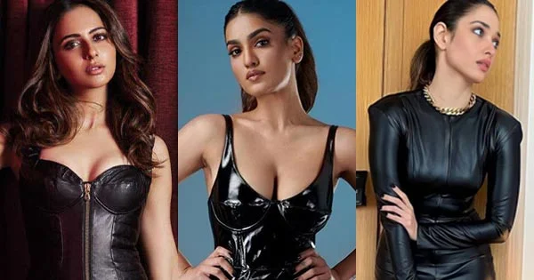 10 South Indian actresses in black latex/leather outfits raising the heat – see now.