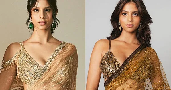 5 stunning photos of Suhana Khan in sarees – daughter of Shah Rukh Khan.