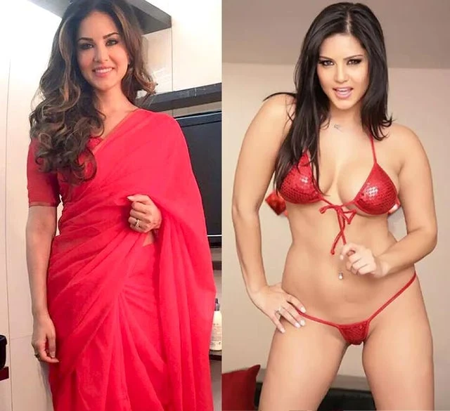 Sunny Leone – saree vs bikini – 1.