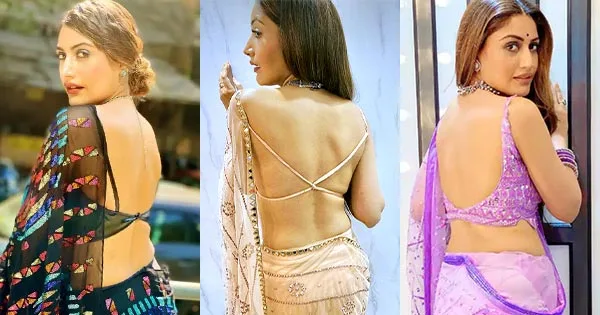 9 hot photos of Surbhi Chandna in backless sarees – see now.