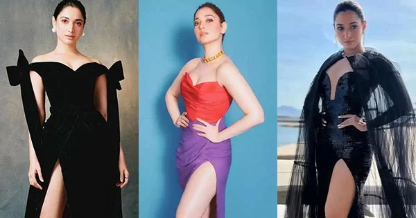 15 hot photos of Tamannaah in thigh high slit outfits flaunting her sexy legs – see now.