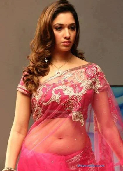 Tamannaah navel sheer saree bollywood actress