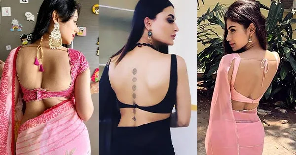 tv actress backless saree blouse