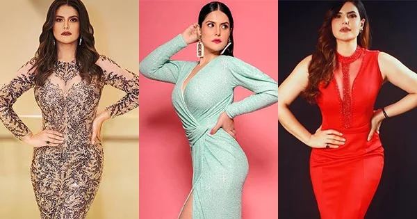 zareen khan curvy body tight dress bollywood actress