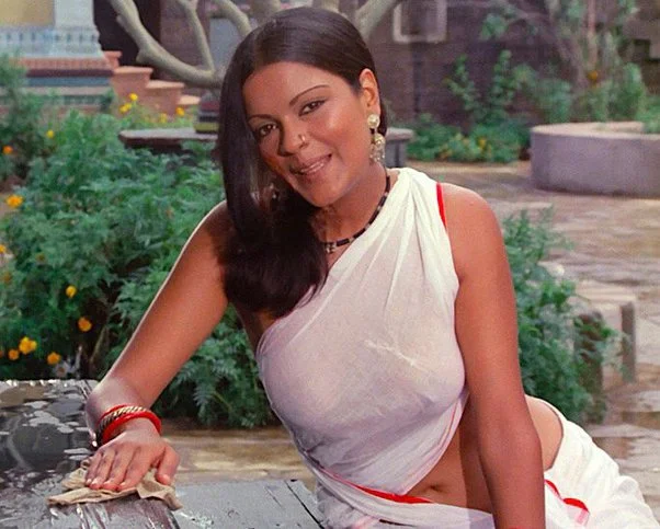 zeenat aman wet white saree bollywood iconic costume look