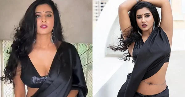 Vishnupriyaa bhimeneni cleavage navel black saree hot