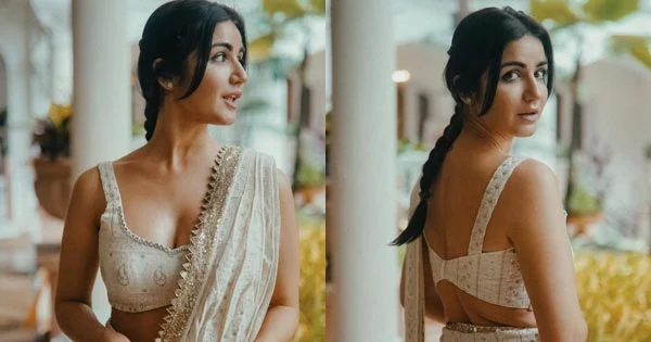 Amy Aela in high slit saree with cleavage baring blouse turns the heat up – see her stylish hot look.