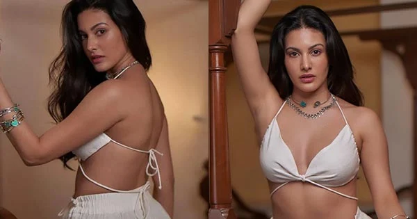 Amyra Dastur in tiny white string top shows off her sexy back – see latest hot photos.