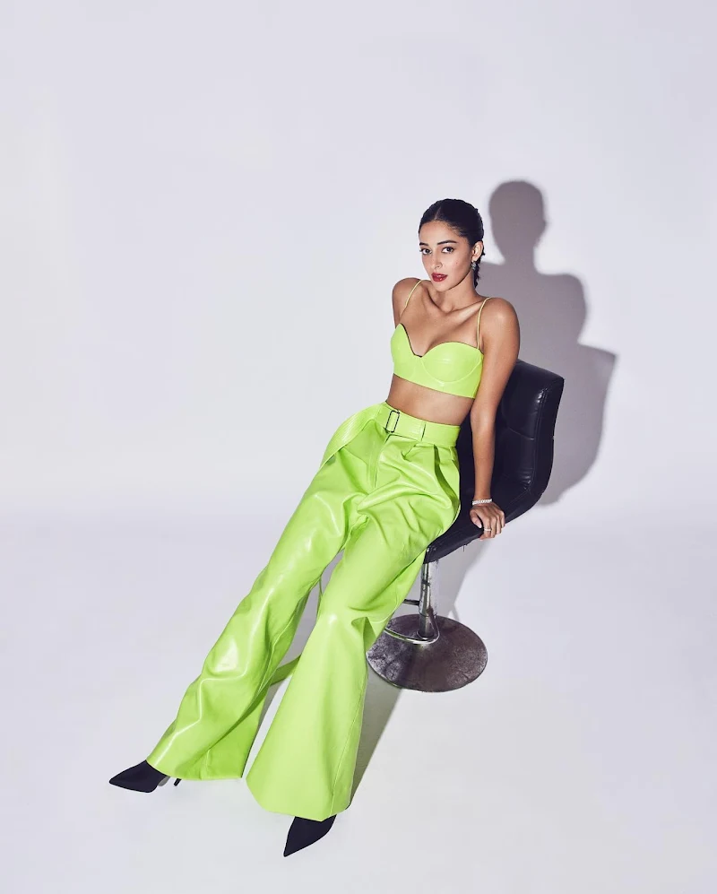 ananya panday tiny green top pants